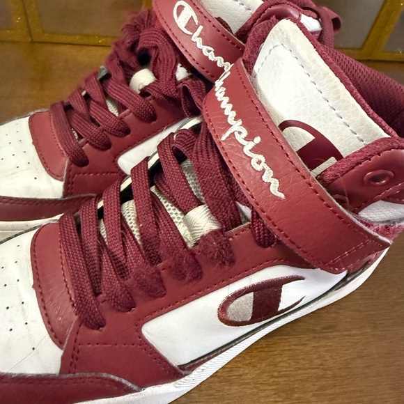 Champion Kids High-Top Sneakers - Burgundy and White - Picture 4 of 10